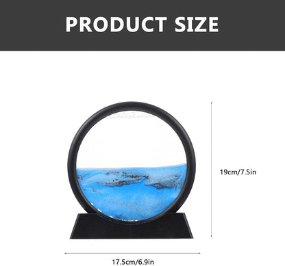 WOONEKY Glass 3D Moving Sand Art Ornament for Desk Decoration