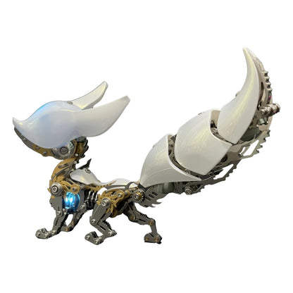 Mechanical Fox Model Kit | 3D Metal Puzzle for Adults | Articulated Alloy and Steel Construction | Movable Joints | LED Light | DIY Assembly Model | Display Ornament and Gift (Red)