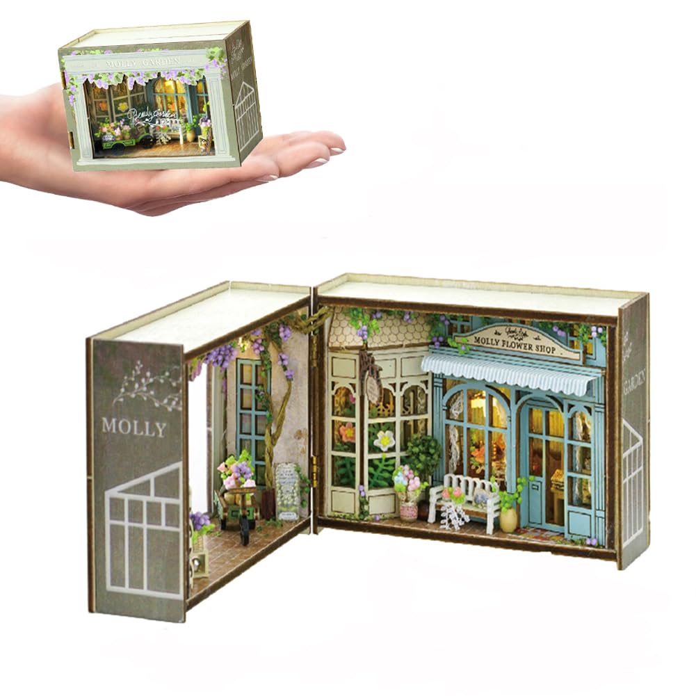 Mini 3D Wooden Doll House Craft Model with LED,DIY Miniature and Furniture Dollhouse Kit,Creative Room Idea for Valentine's Day Birthday Gift (Forest Wonderland)