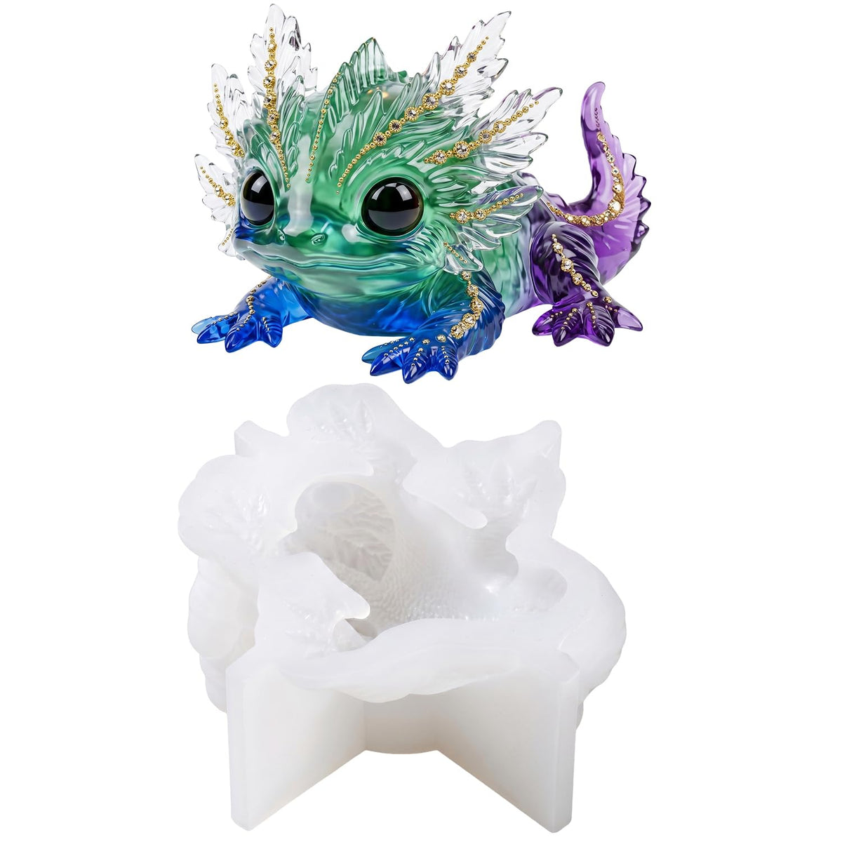 Axolotl Resin Molds Silicone, 3D Chameleon Silicone Molds