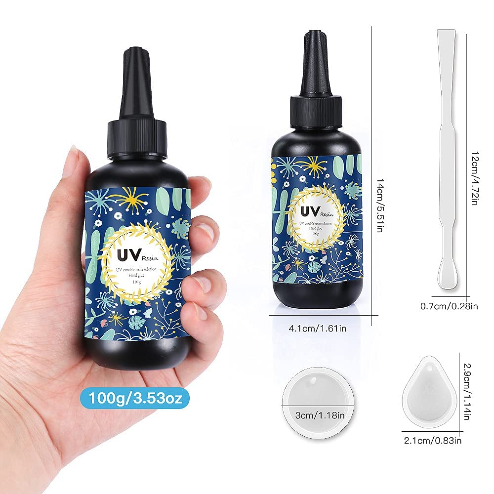 Crystal Clear Hard UV Resin,100 g Fast Curing Formula
