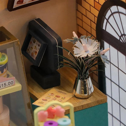 Miniature Wizardi Roombox- Dessert Cafe Tiny Home kit. DIY Kits for Adults.
