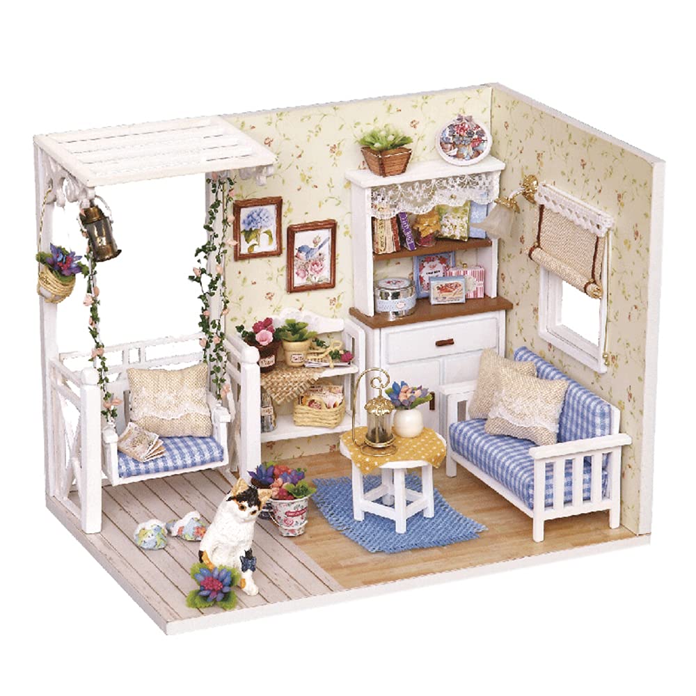 DIY Miniature House Kit with Furniture, Opened & Closed Mini Dollhouse