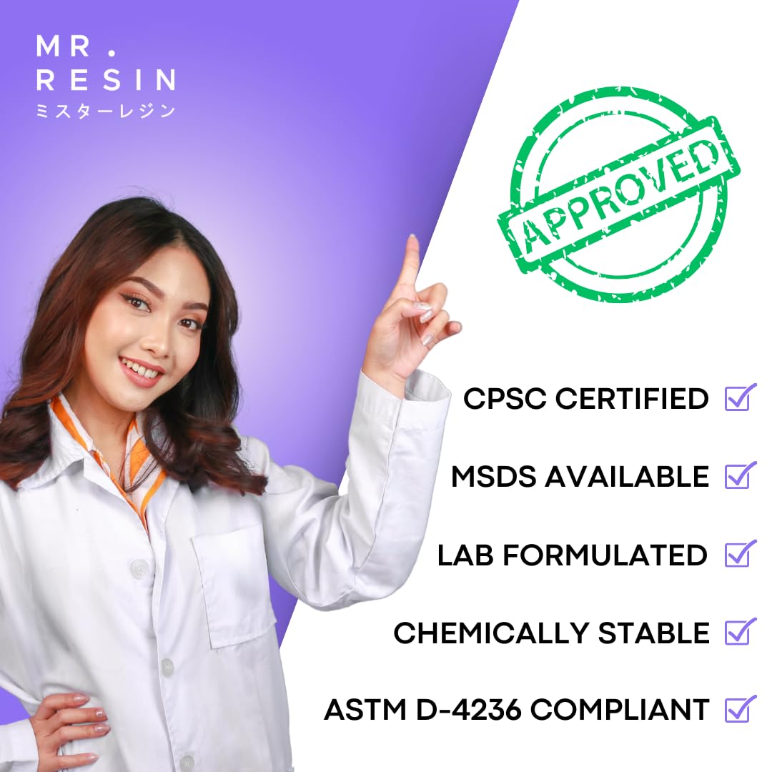 MR. RESIN UV Resin Crystal Clear 250g UV Epoxy Resin for Crafts, Jewelry Making, Keychains, Molds, Doming, Rock Painting - Extra Fast Curing with UV Light 250 Grams