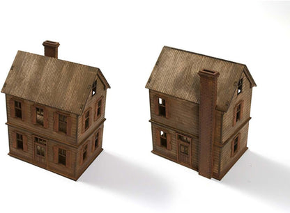 Wooden Model 2 Tier House DIY Crafts Landscape Building Materials DIY Assembly for Scene Layout Architecture Model Micro Landscape
