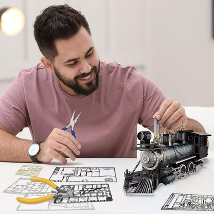 Piececool 3D Puzzle for Adults, Mogul Steam Engine Steamer 3D Metal Model Building Kits Challenging Assembly Hobbies DIY Crafts Kits, Best Birthday Christams Gifts