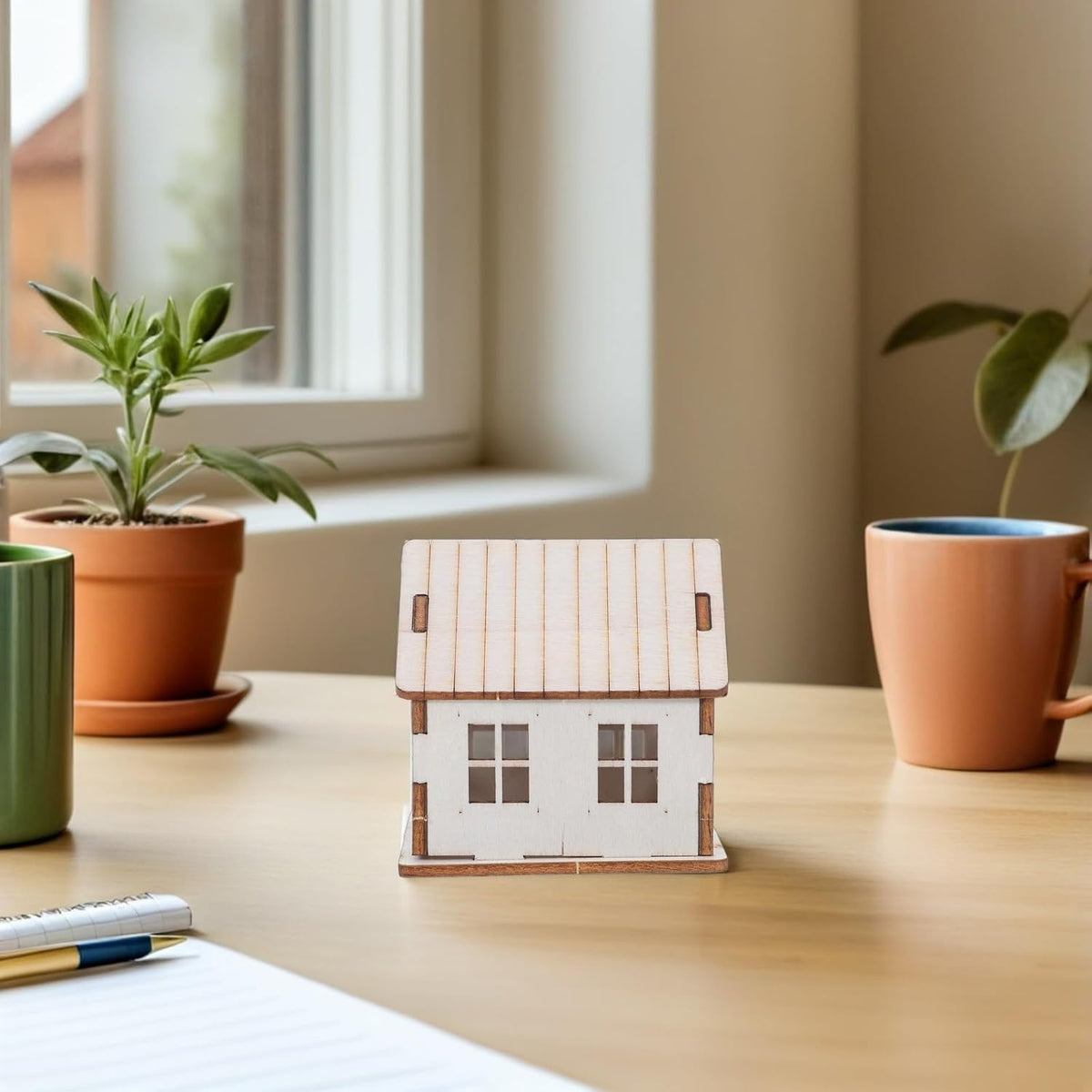 Unfinished Kit Model House Wood Assembly DIY for Adults