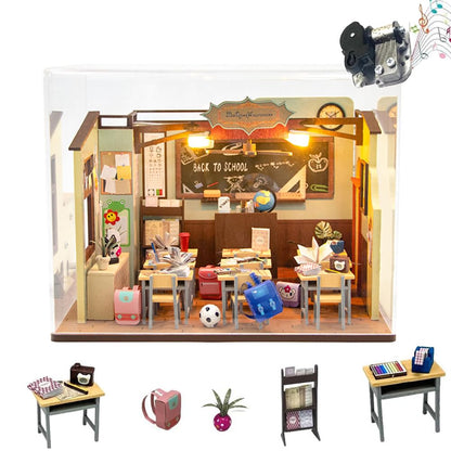 DIY Miniature House Kit with LED Light Japanese Style Sushi Shop Wooden Dollhouse Mini House kit Ideal Gifts for Birthday