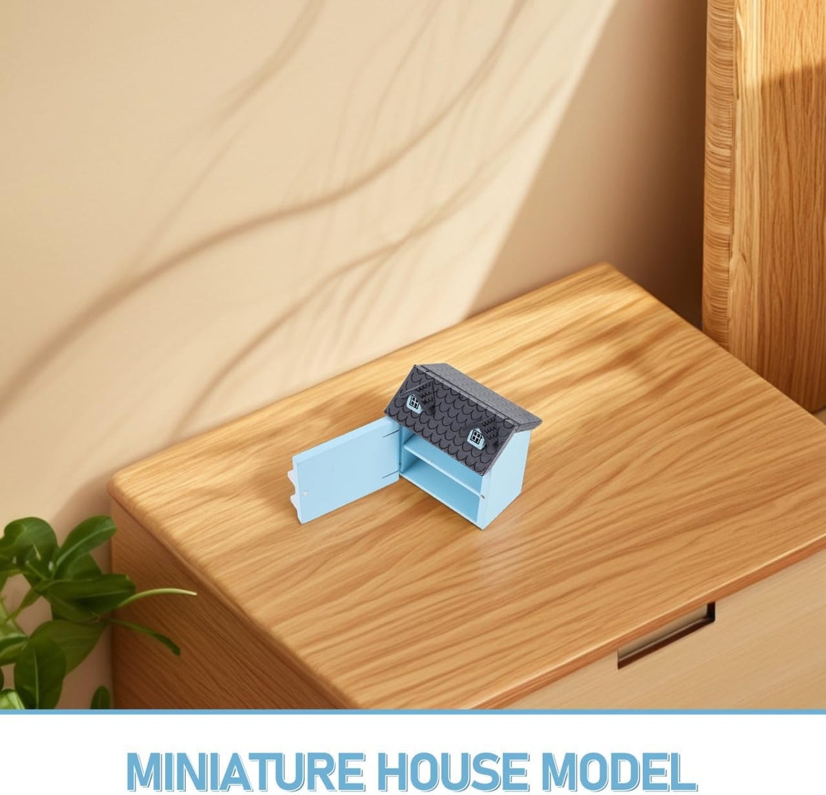 Toyvian DIY Wooden Miniature House Kit, Christmas Village Model Set