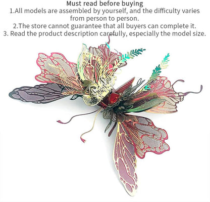 3D Puzzles for Adults, 3D Metal Butterfly Model Kit, DIY Assembly Puzzle, Stainless Steel, Colorful Design, Advanced Difficulty, Ages 14+