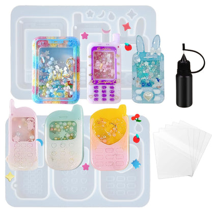 Alphabet Resin Shaker Molds Kawaii Keychain Charm Large and Small Set Pack of 107 Silicone Trays Seal Films Precision Tip Applicator Bottle Kit Bundle