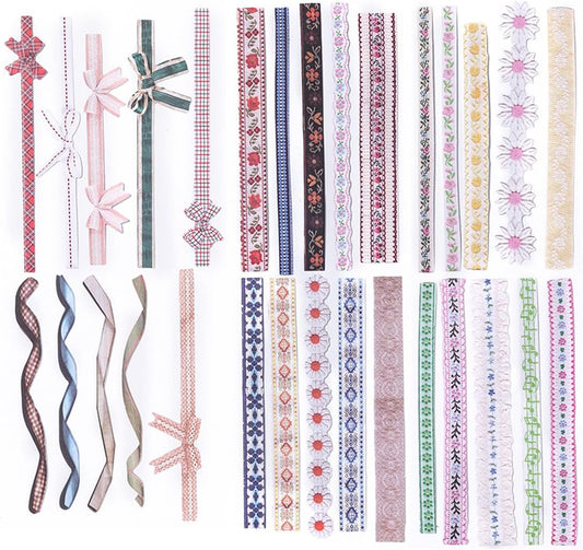 Vintage Assorted Ribbons Border Stickers for Scrapbook Supplies