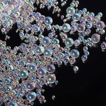 200G UV Resin Water Droplet Beads AB Transparent No Hole Miniature for DIY Jewelry Making Filler Molds Nail Art Crafts Assorted 0.6 to 3MM