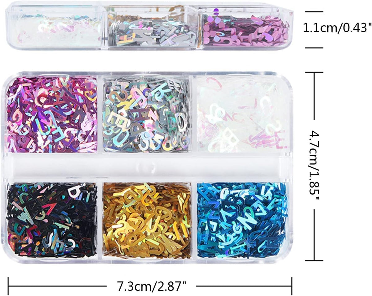 1Box Colorful English Letters Glitter Sequins Flakes,Resin UV Epoxy Mold Fillings,for Nail Art Crafts Jewelry Making,Craft Supplies,Craft Glitter,Arts, Crafts and Sewing