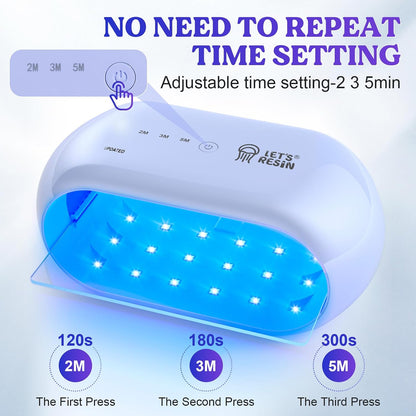 LET'S RESIN Two-Sided 36-LED UV Resin Light, 2/3/5-Min Timer