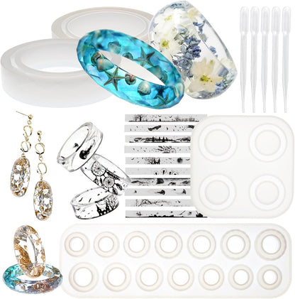 FUNSHOWCASE Bracelet and Ring Resin Jewelry Molds Larger Sizes Set 19 Kits