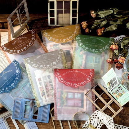 60 Pcs Window Frame Scrapbook Stickers for Junk Journal Card Making Collage Photo Album Handmade DIY Paper Craft Decoration, Hollow Cutout, 60 Patterns