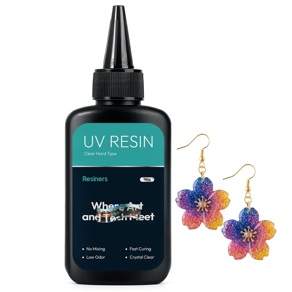 Resiners UV Resin 100g, Low Viscosity Crystal Clear for Crafts & Molds