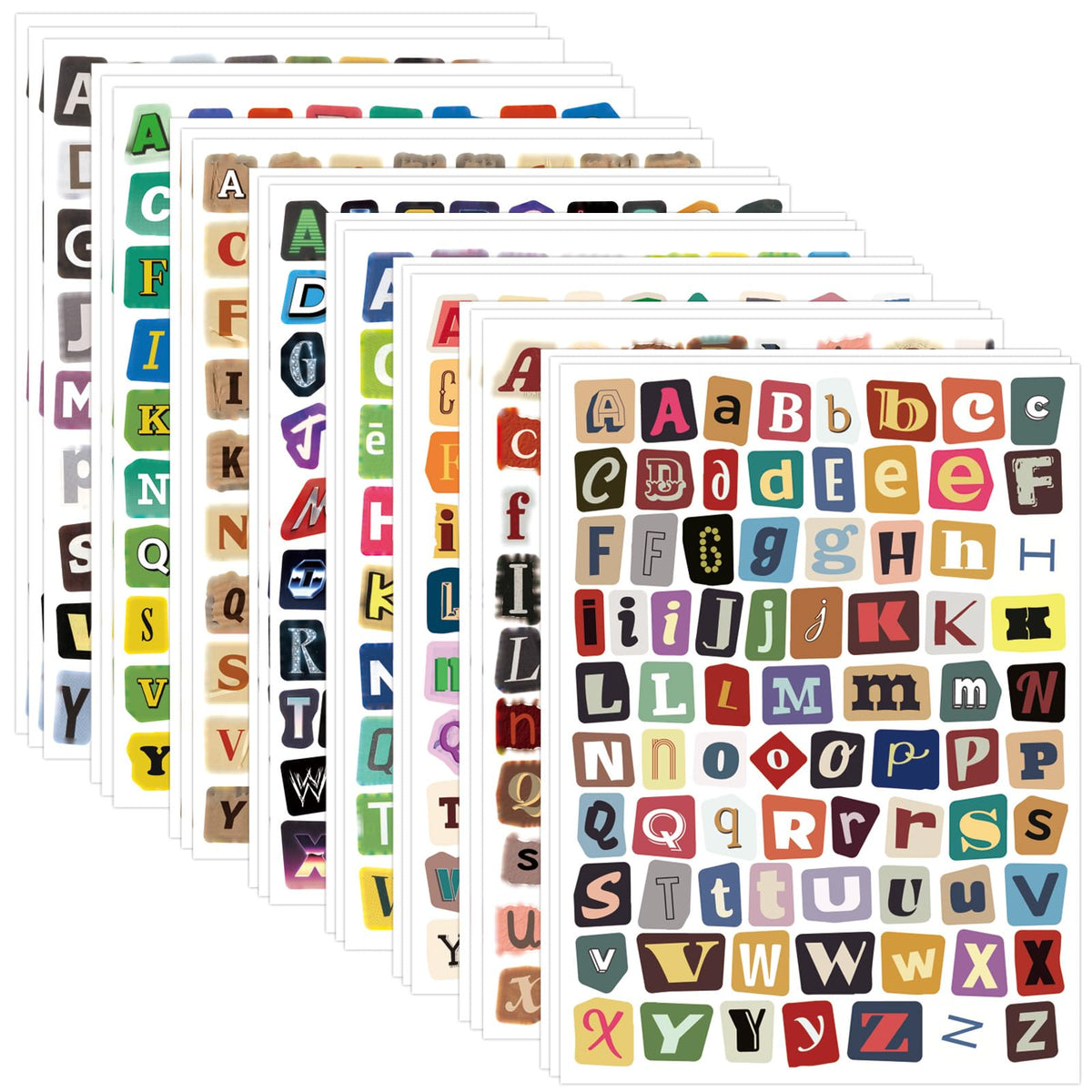 PRSTINCOL 1900+ Magazine Letter Stickers,Vintage Scrapbook 24 Sheets Letters Stickers,Ransom Alphabet Stickers for Scrapbooking Supplies Journaling DIY Crafts Gift Junk Journal