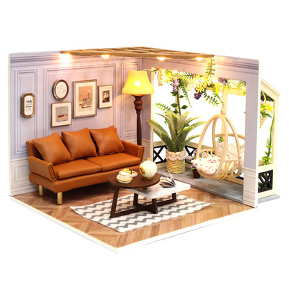 Flever DIY Miniature House Kit, Tiny Home Kit with LED Light, Mini House Build Craft Kits for Adults and Teens, Home Decor Creative Gift for Family/Friends(Warm Moment)