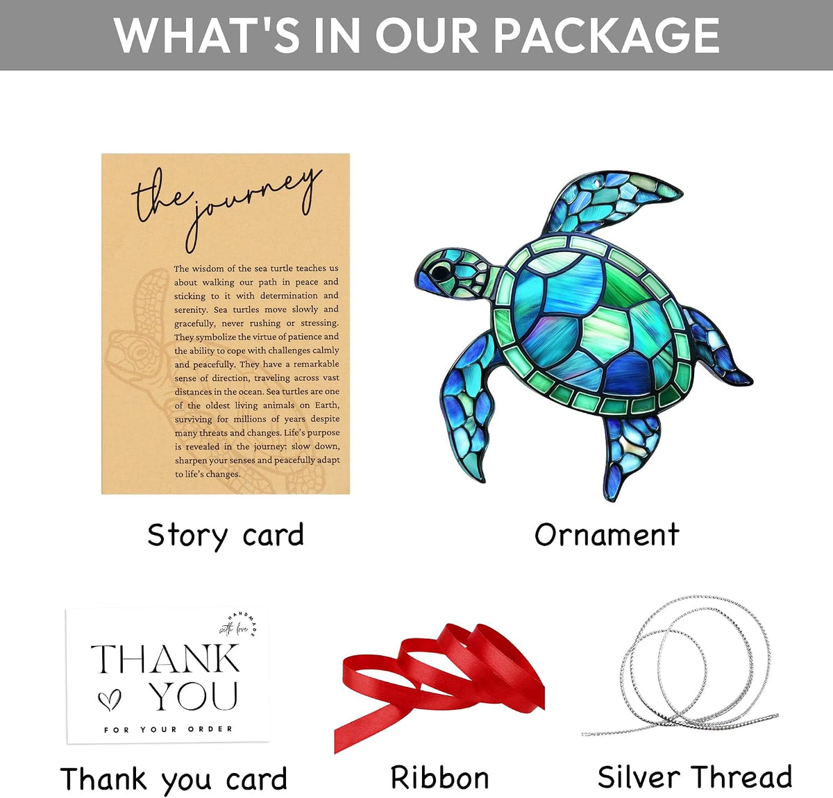 Turtle Ornament, Beach Christmas Ornaments for Tree, Beach Gifts for Women