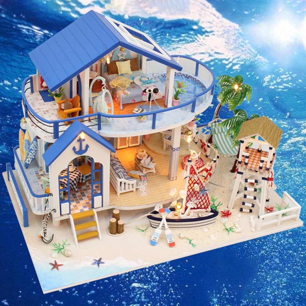 Exquisite Mini House Set with Precisely Cut Pieces and Challenging Assembly, Ideal for Home Decoration (Style 1)
