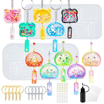 Alphabet Resin Shaker Molds Kawaii Keychain Charm Large and Small Set Pack of 107 Silicone Trays Seal Films Precision Tip Applicator Bottle Kit Bundle