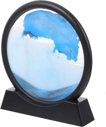 WOONEKY Glass 3D Moving Sand Art Ornament for Desk Decoration