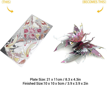 3D Metal Puzzle for Teens and Adults, DIY Butterfly Model Metal Craft Building Kit, Stainless Steel Assembly Toy, Flying Animal Puzzles Toys, Birthday New Year Gifts