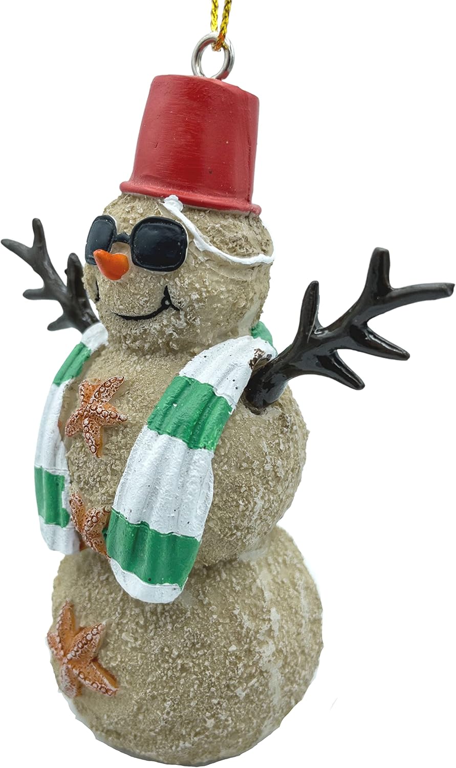Beach Christmas Sand Snowman Ornament Nautical Tree Decor