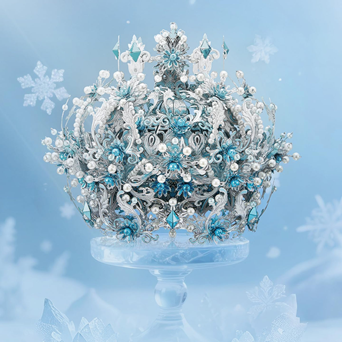 Piececool 3D Metal Puzzles, Ice Snow Crown Tiaras Model Building Kits, Challenging Assembly DIY Crafts Kits, Best Birthday