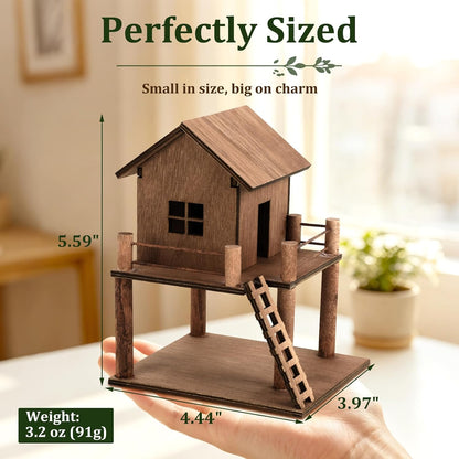 Timberwood Mini Treehouse for Indoor Plant Pots, Fairy Gardens
