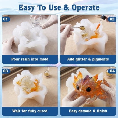 Axolotl Resin Molds Silicone, 3D Chameleon Silicone Molds