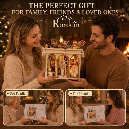 Roroom DIY Miniature House Kit, Dreamy Vanity Room Dollhouse Kit
