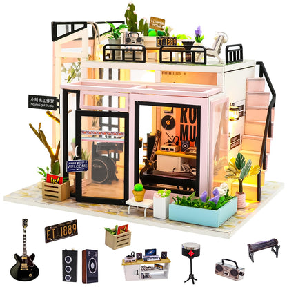 Spilay DIY Miniature House Kit for Adults, Miniature Dollhouse Kit