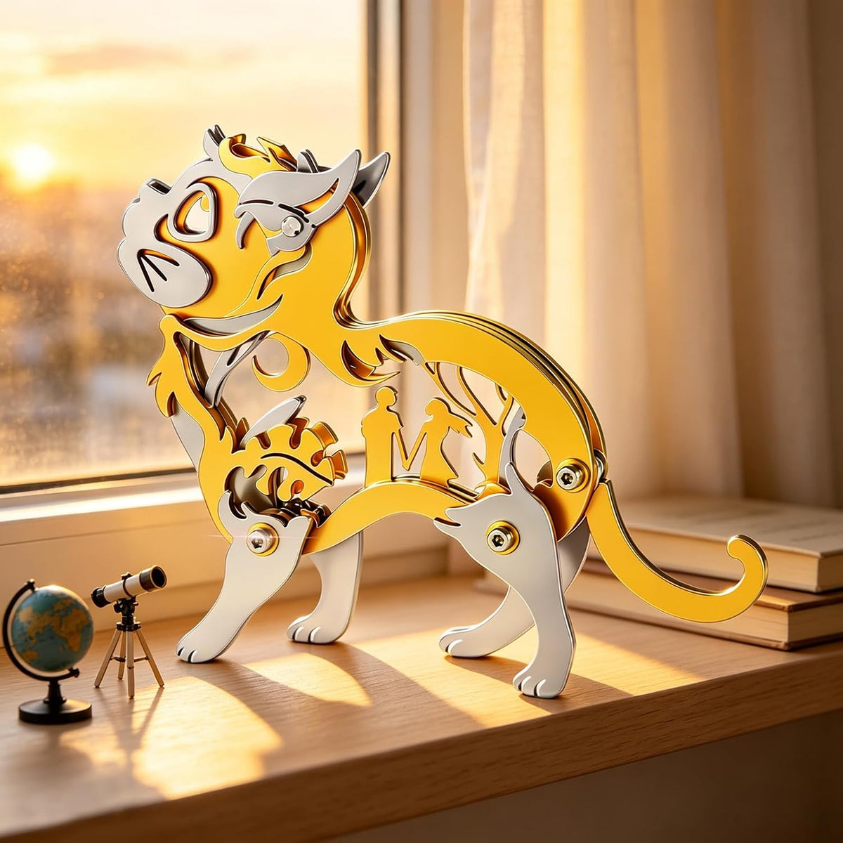 Orange Dream Cat Stainless Steel 3D Metal Puzzle Model Kit