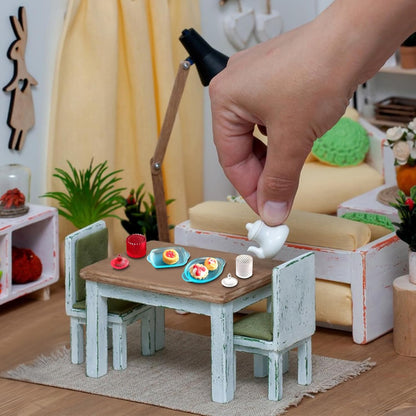 4Pcs Mini Plate and Mini Jar Resin Silicone Molds Set 3D Tiny Cute Plate Jar Epoxy Casting Molds DIY Micro Resin Dollhouse Kitchen Miniatures Landscape Decor