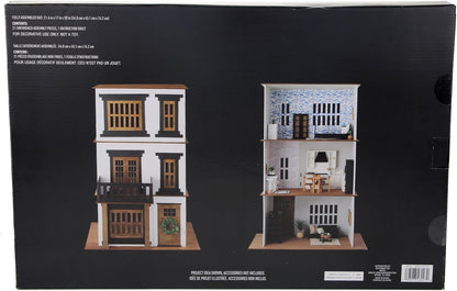 Make Market DIY Miniature Townhome Kit, 1:12 Scale Unfinished Plywood House, Natural, 30" Height, 21-Piece Set