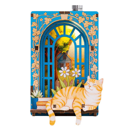 Book Nook Kit DIY Miniature House 3D Wooden Puzzle Bookshelf Decor