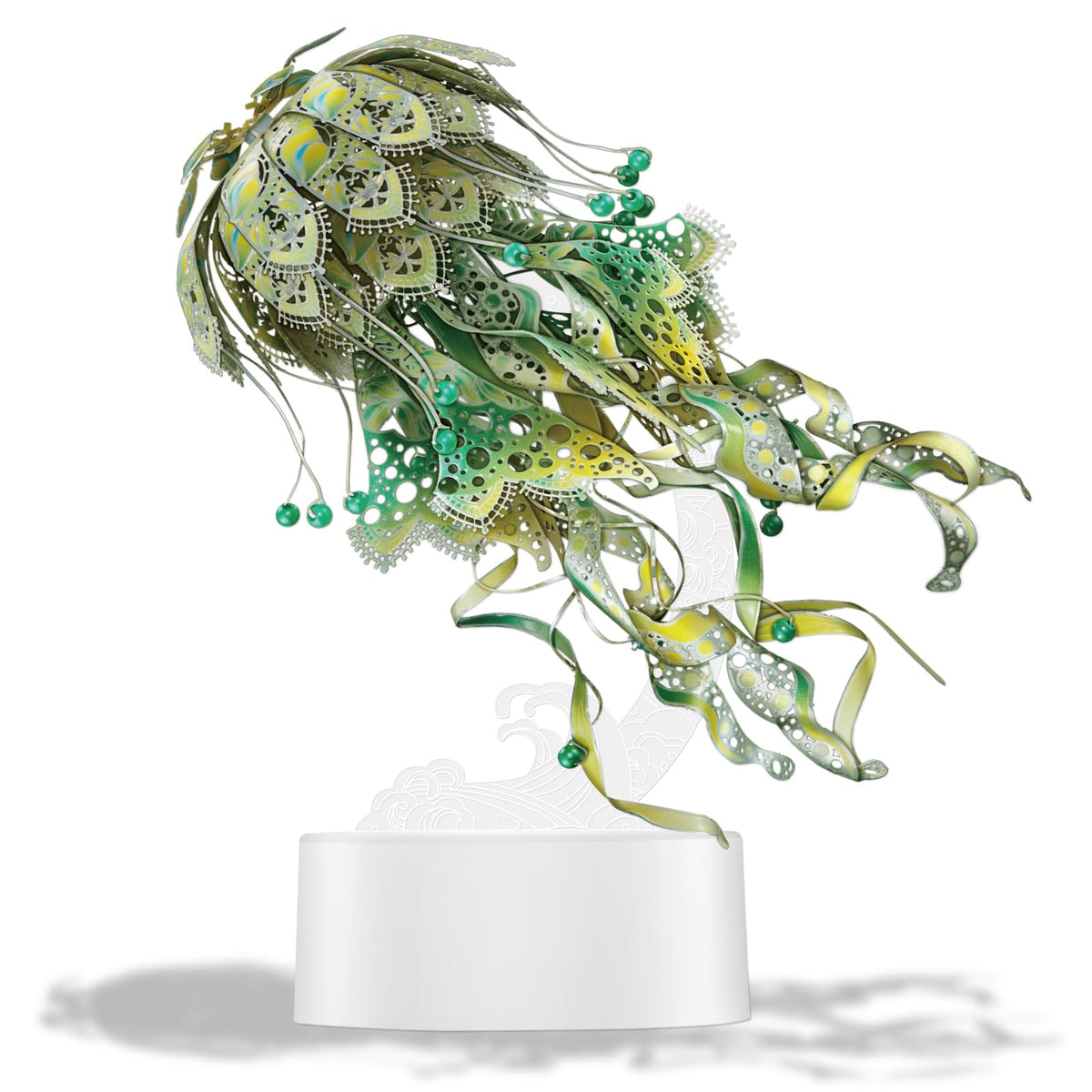 Piececool 3D Puzzles for Adults, Jellyfish Night Light with USB Plug, Ocean Animals 3D Metal Model Building Kits, Hobbies DIY Assembling Arts and Crafts