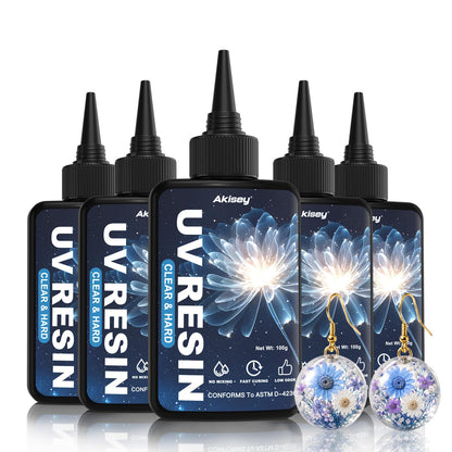 Akisey UV Resin, 200g Crystal Clear UV Epoxy Resin for Jewelry & DIY Craft