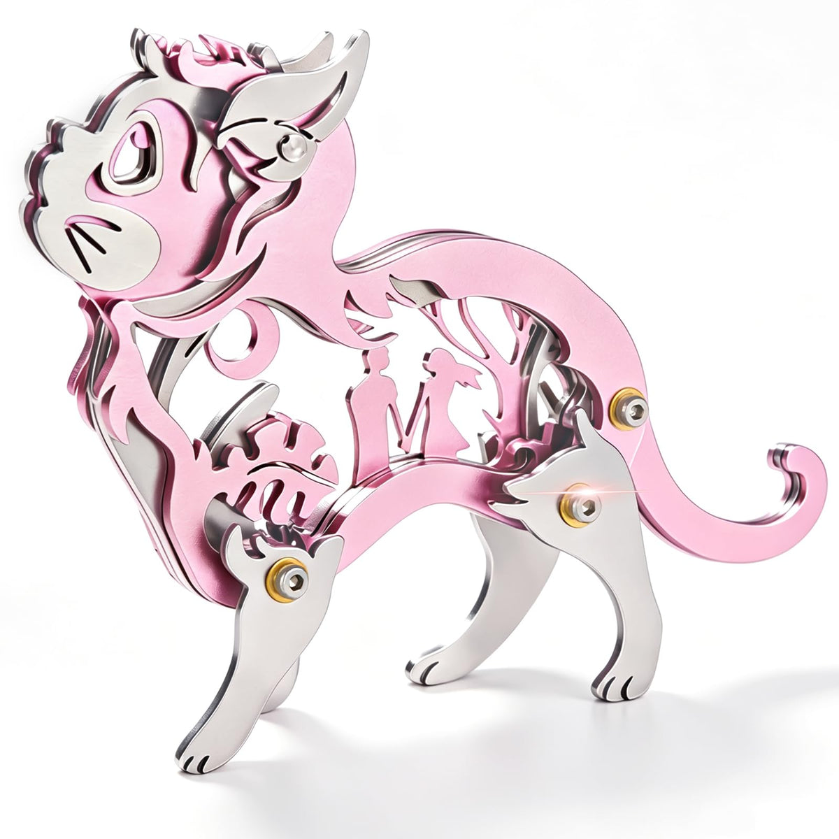 Orange Dream Cat Stainless Steel 3D Metal Puzzle Model Kit