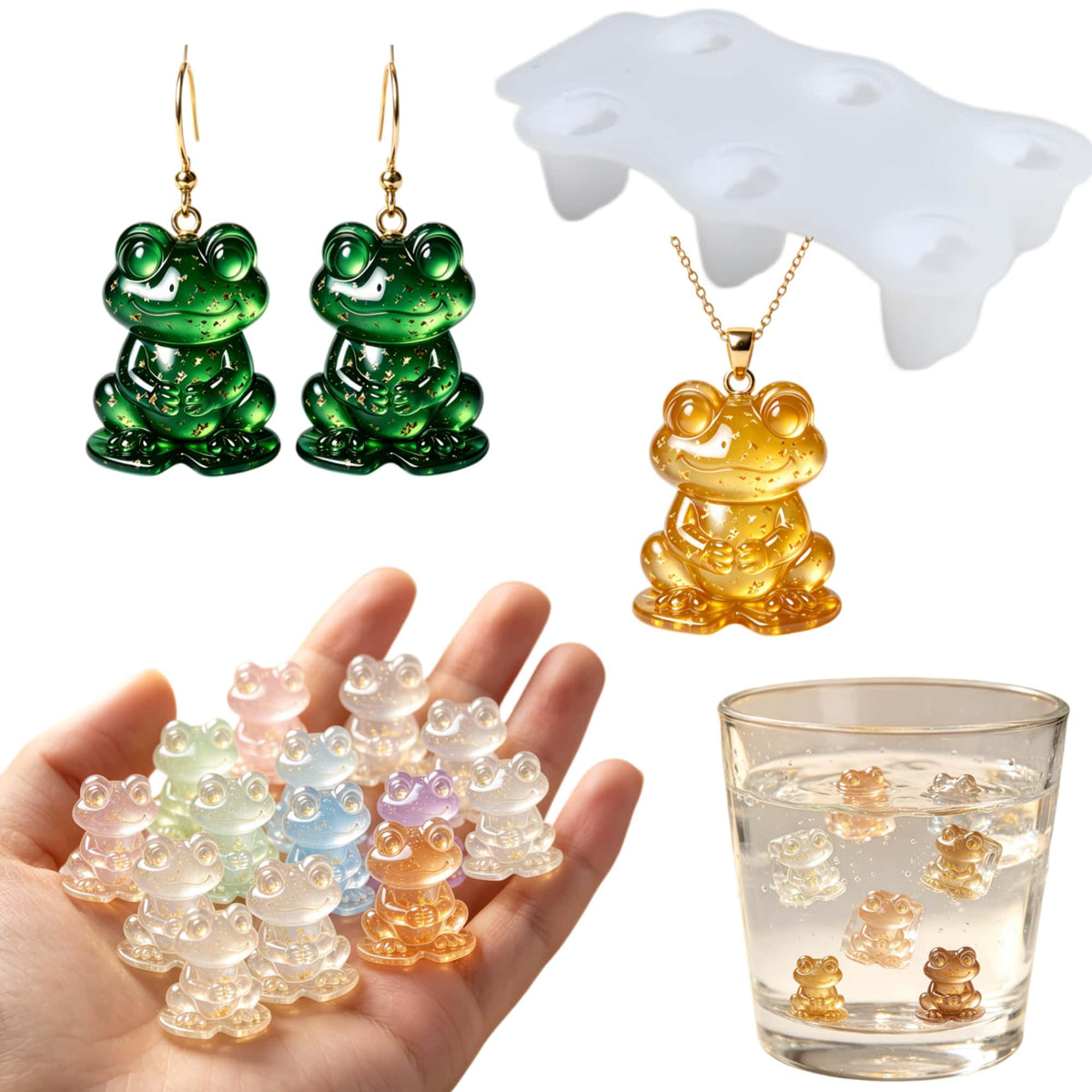 4‑Cavity Mini Ghost Epoxy Casting Mold for DIY Earrings Z0259