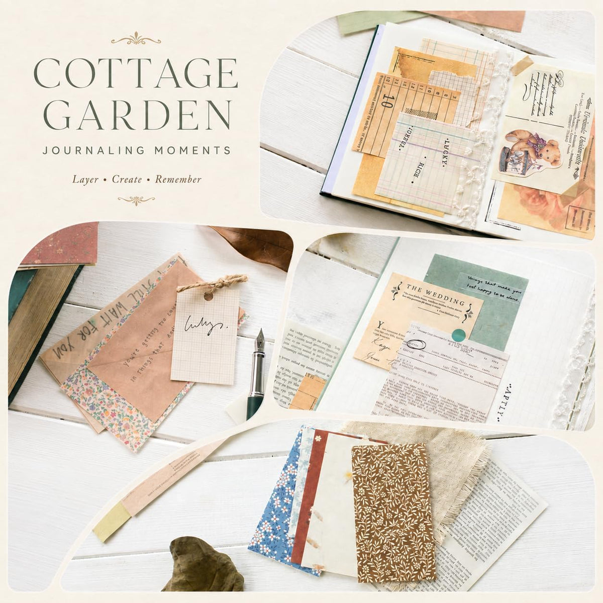 360 Sheets Vintage Scrapbook Paper, Junk Journal Supplies & Collage