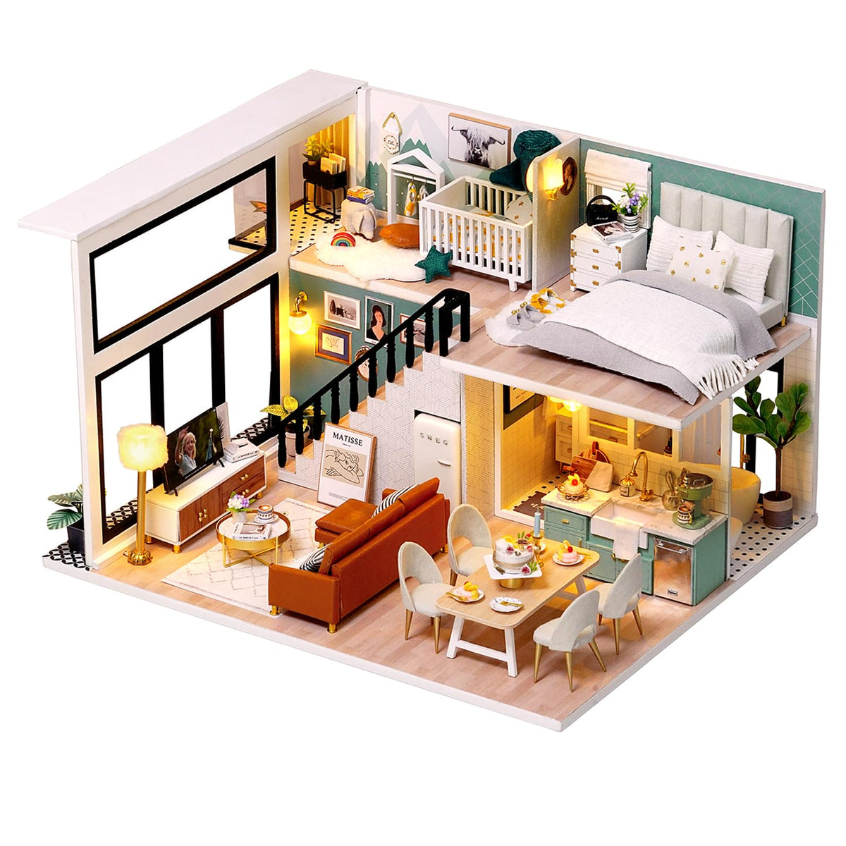 DIY Miniature Dollhouse Kit with Furniture Plus Dust Proof & Music Movement