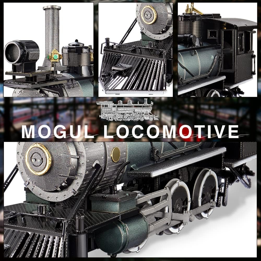 Piececool 3D Puzzle for Adults, Mogul Steam Engine Steamer 3D Metal Model Building Kits Challenging Assembly Hobbies DIY Crafts Kits, Best Birthday Christams Gifts