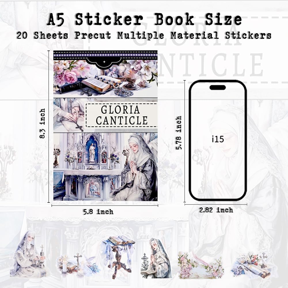 Christian Journal Sticker Book, A5 Pre-Cut Scrapbook Stickers
