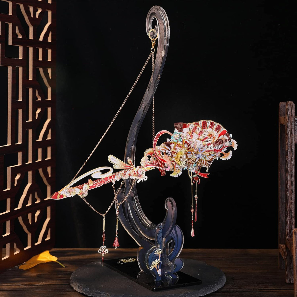MU 3D Ginkgo Hairpin in SwordAdult Jigsaw Metal Puzzle Model Kits Building DIY Birthday Gift
