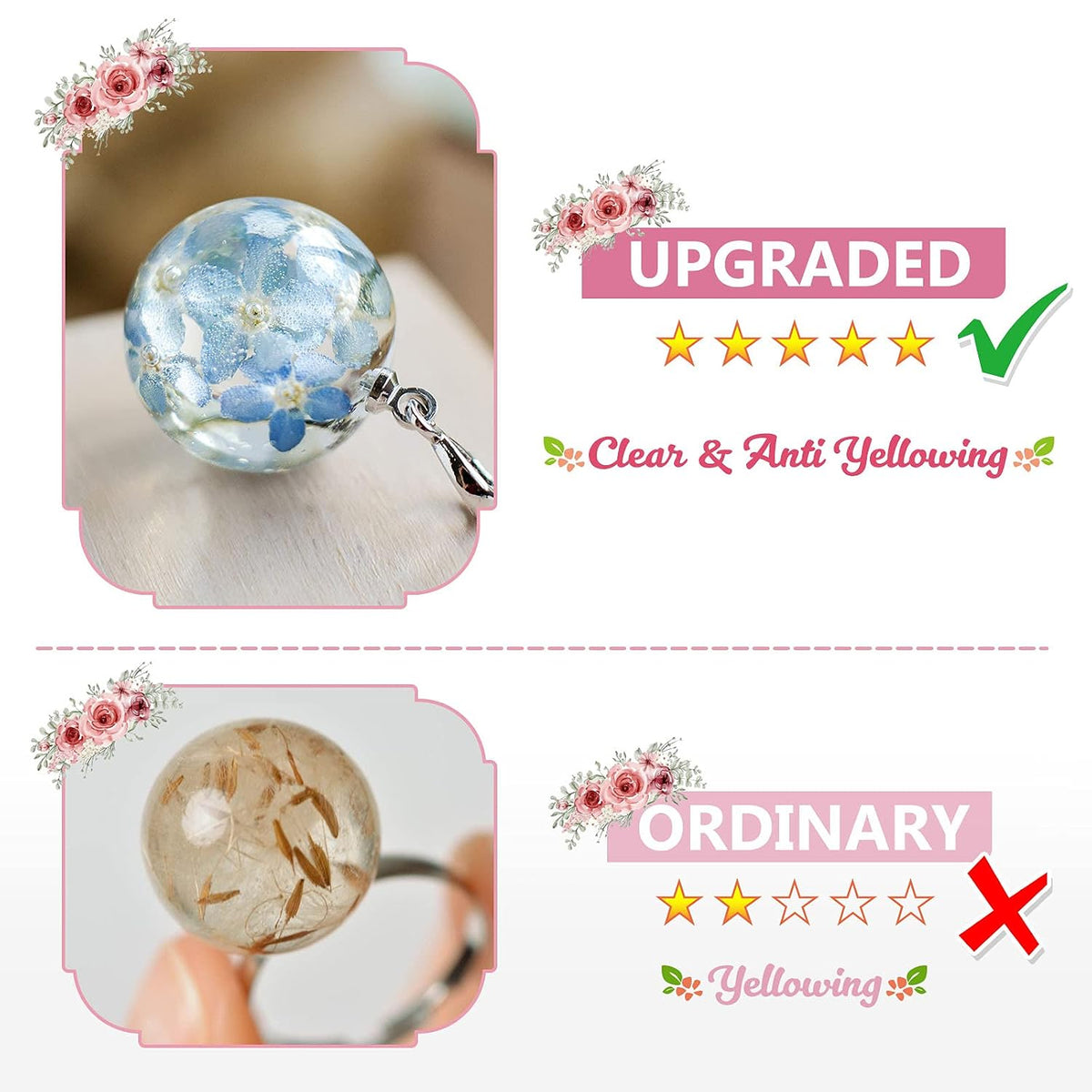 YIEHO 300g UV Resin Glue Crystal Clear, Hard UV Epoxy Resin for Crafting