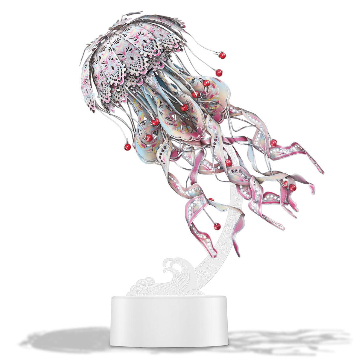 Piececool 3D Puzzles for Adults, Jellyfish Night Light with USB Plug, Ocean Animals 3D Metal Model Building Kits, Hobbies DIY Assembling Arts and Crafts